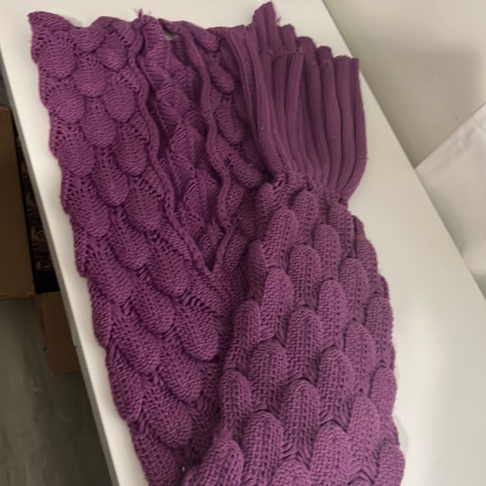 Purple mermaid kids blanket